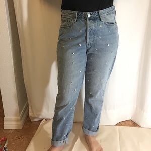 Bedazzled light jeans
